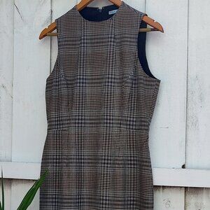 Antonio Milani, Cocktail Midi Sheath Dress, Plaid, Size 6